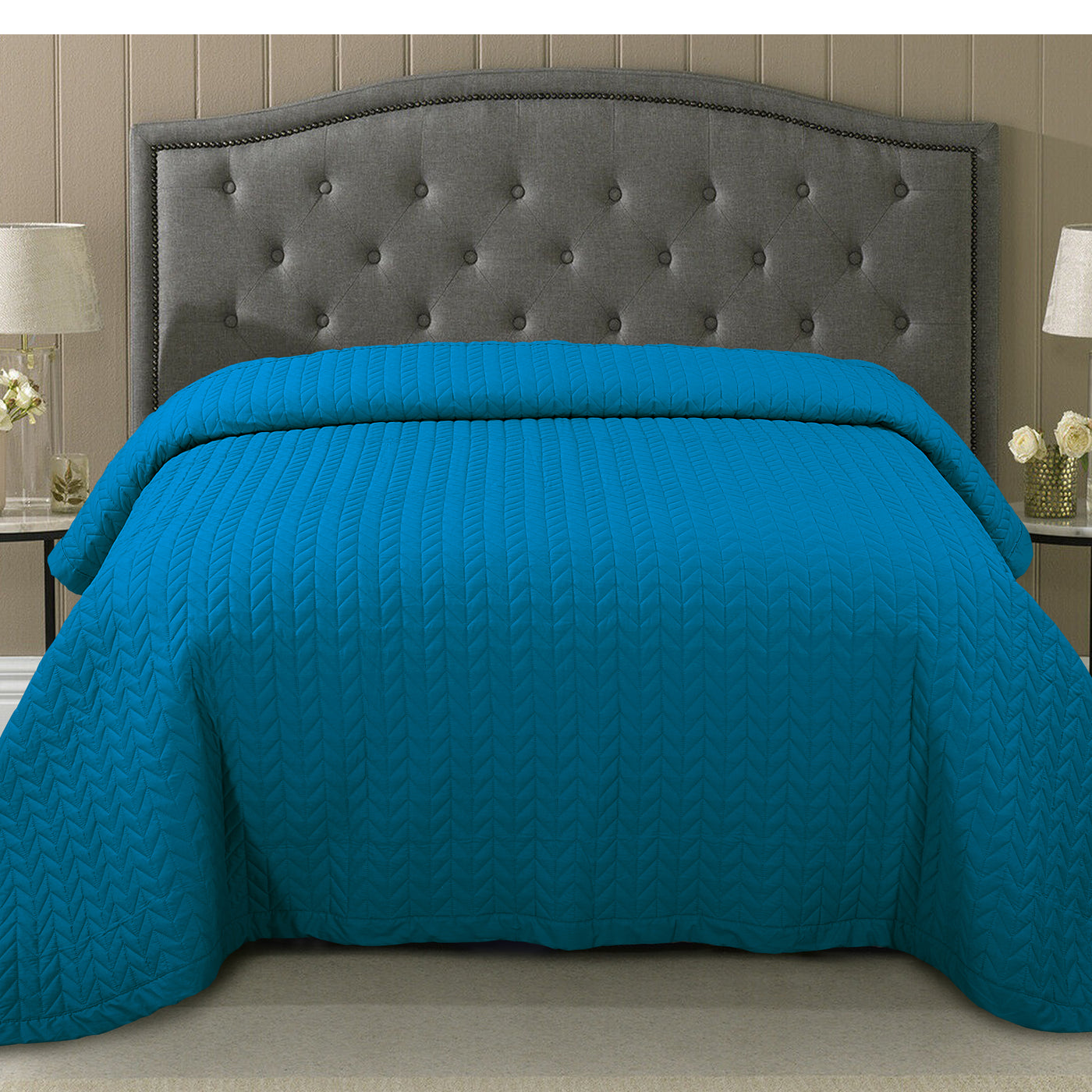 DYED QUILTED BED THROW