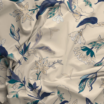 T-144 BED SHEET SET FLORAL BLUE
