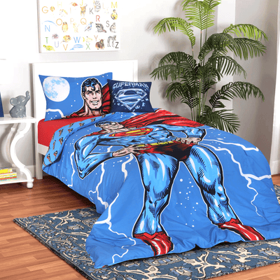 4 Pcs Kids Digital Printed Comforter Set Super Man