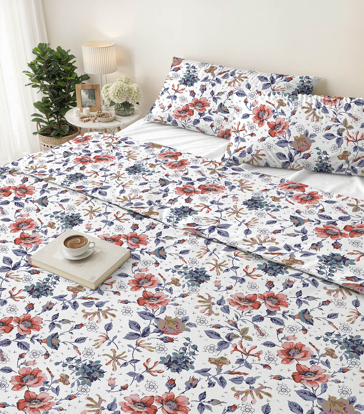 T-144 Easy Care Duvet Cover Set Abstract Flower