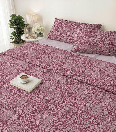 T-144 Easy Care Duvet Cover Set Floral Block