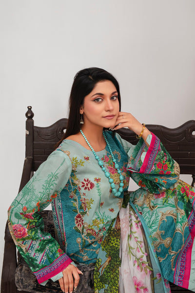 3 Pcs Digital Printed Embroidered Lawn Suit Gul e Bahar