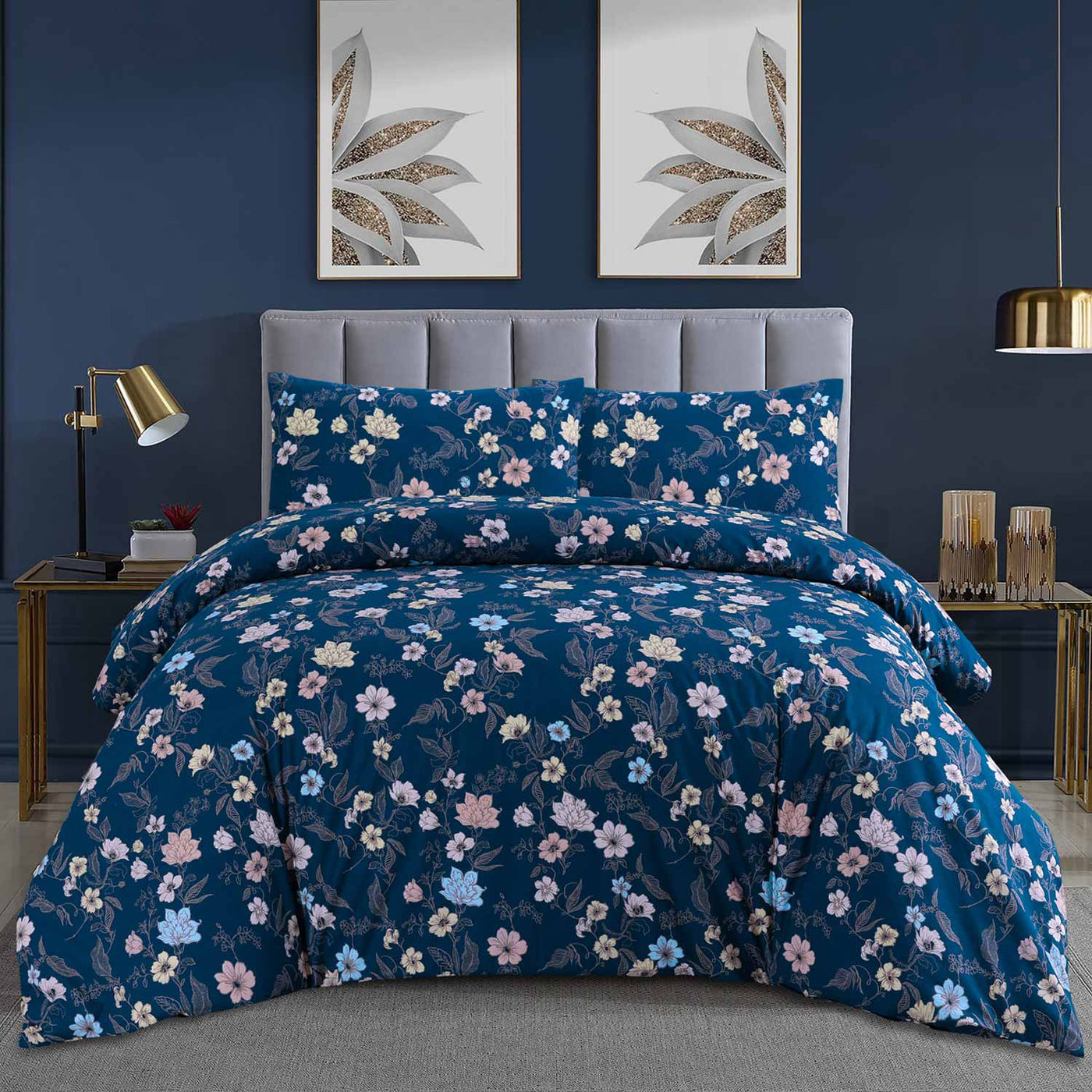 EVERYDAY ESSENTIAL T-144 DUVET COVER SET INDIGO FINEST