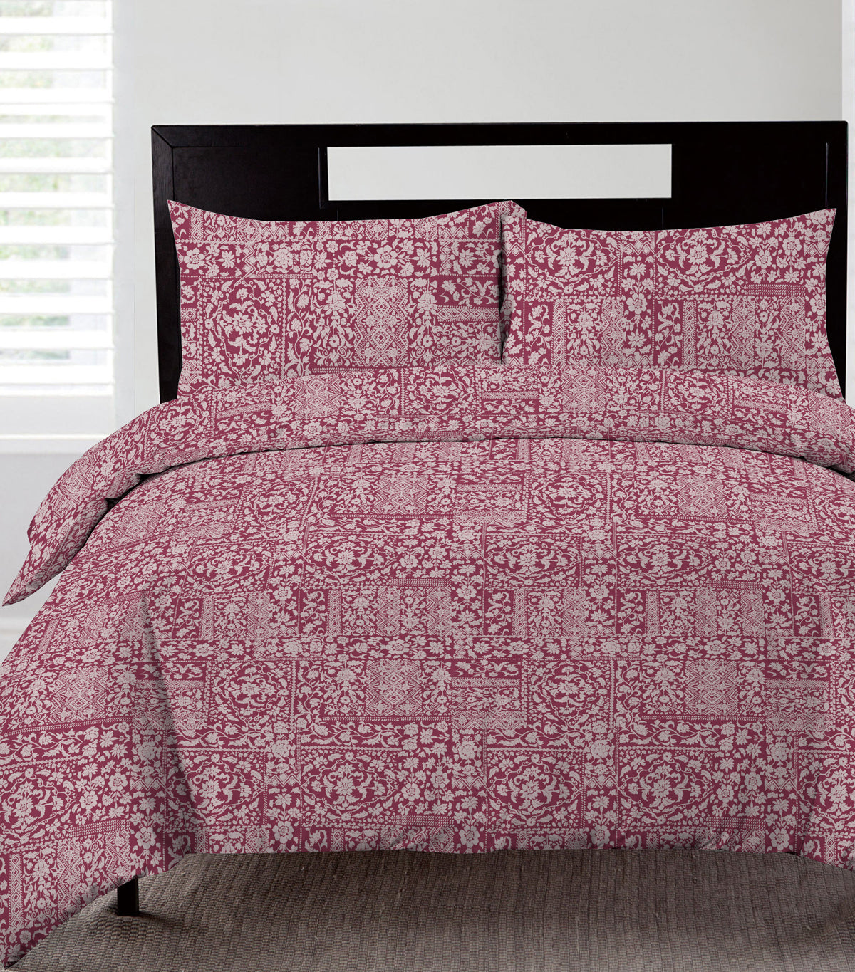 T-144 Easy Care Duvet Cover Set Floral Block