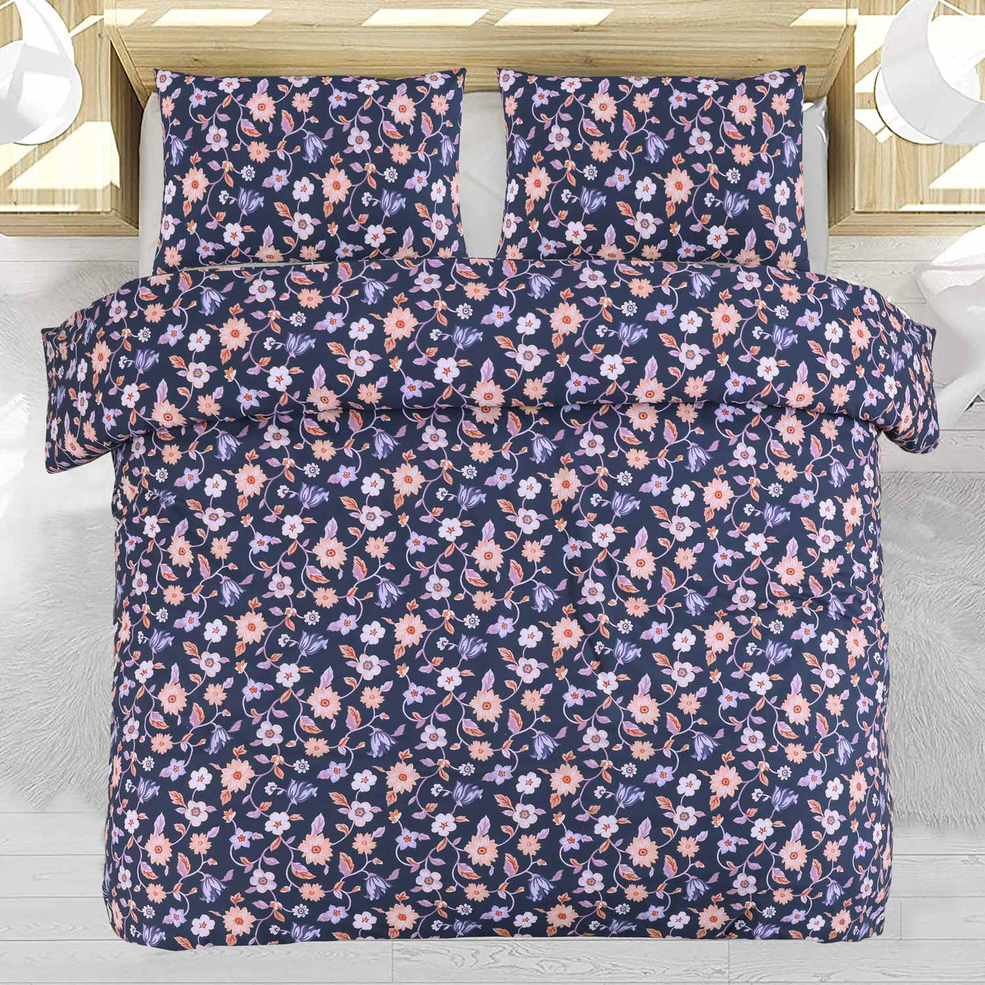 EVERYDAY ESSENTIAL T-144 DUVET COVER SET FLORILA