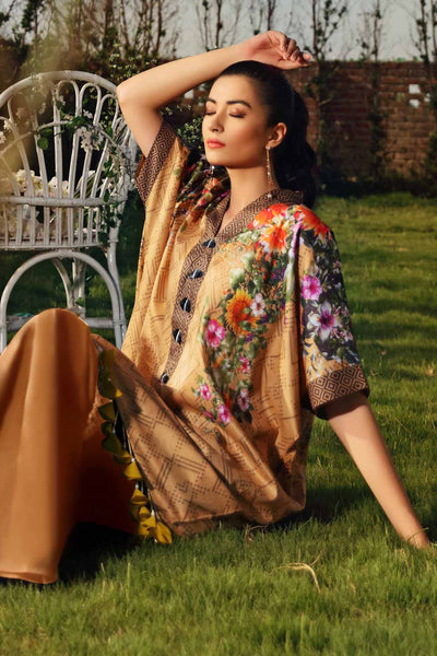 2 PCS DIGITAL PRINTED SUIT FLEUR D ORANGE