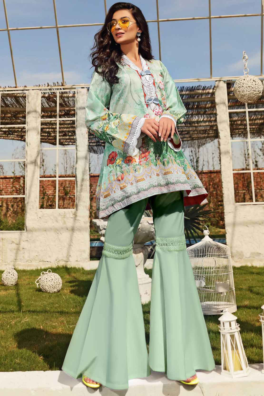 2 PCS DIGITAL PRINTED SUIT PIVOINE