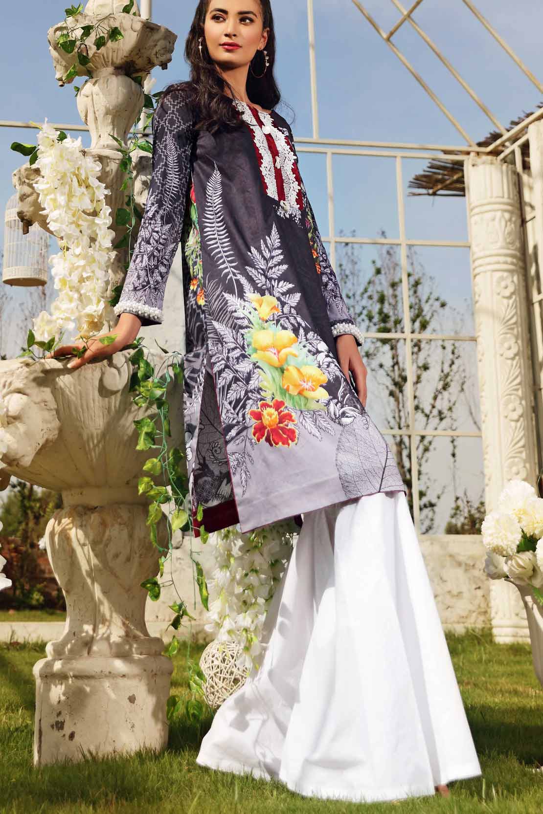2 PCS DIGITAL PRINTED SUIT FREESIA