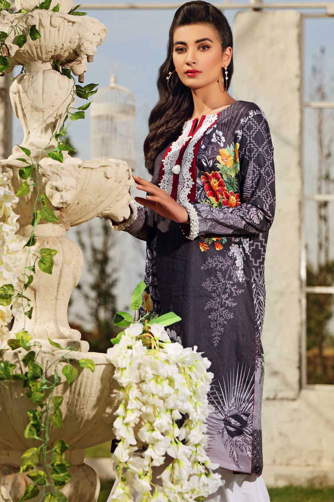 2 PCS DIGITAL PRINTED SUIT FREESIA