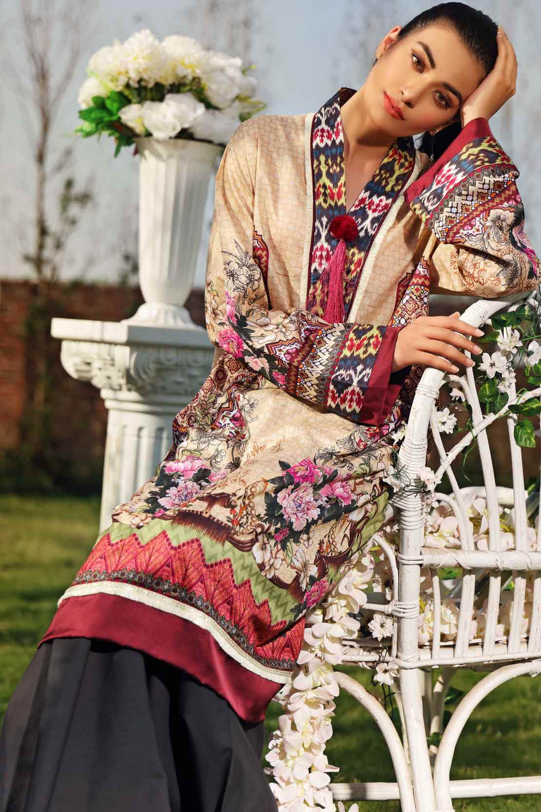 2 PCS DIGITAL PRINTED SUIT ROSE JASMIN