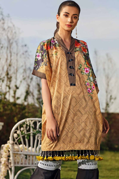 2 PCS DIGITAL PRINTED SUIT FLEUR D ORANGE