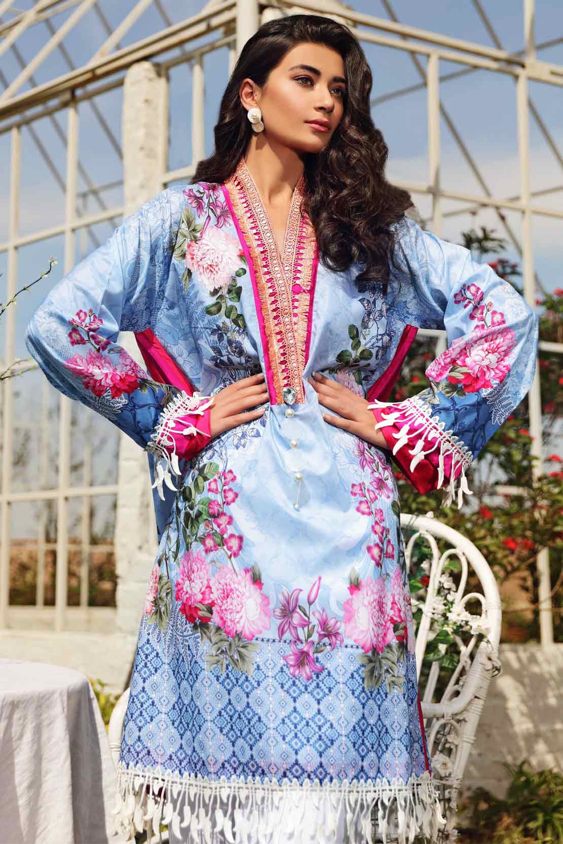 2 PCS DIGITAL PRINTED SUIT ROSE VIOLETTA