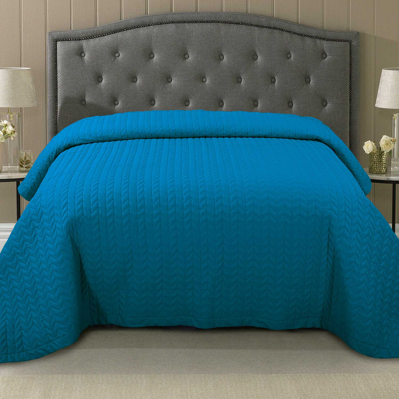1 PC LUXURY DYED QUILTED BED THROW