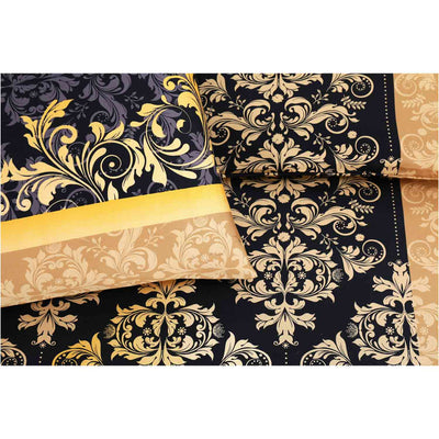 LUXURY PERCALE T-200 BED SHEET GOLDEN DAMASK