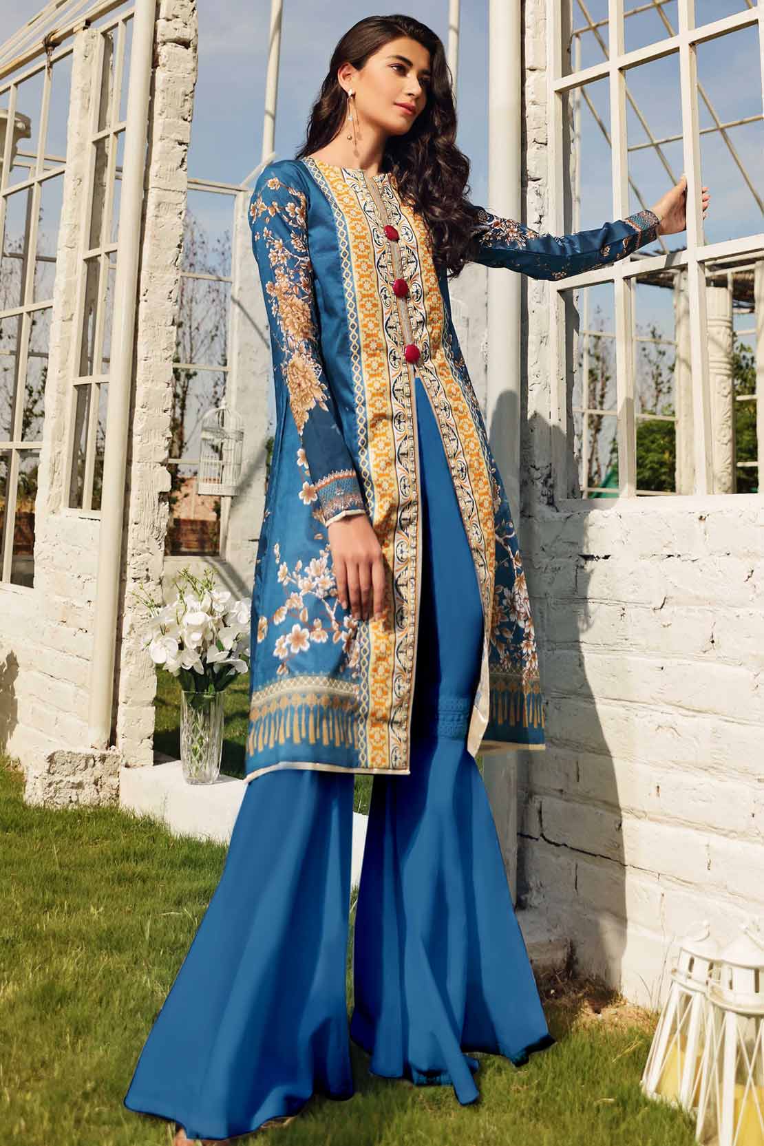 2 PCS DIGITAL PRINTED SUIT ROSE ORIENTALE