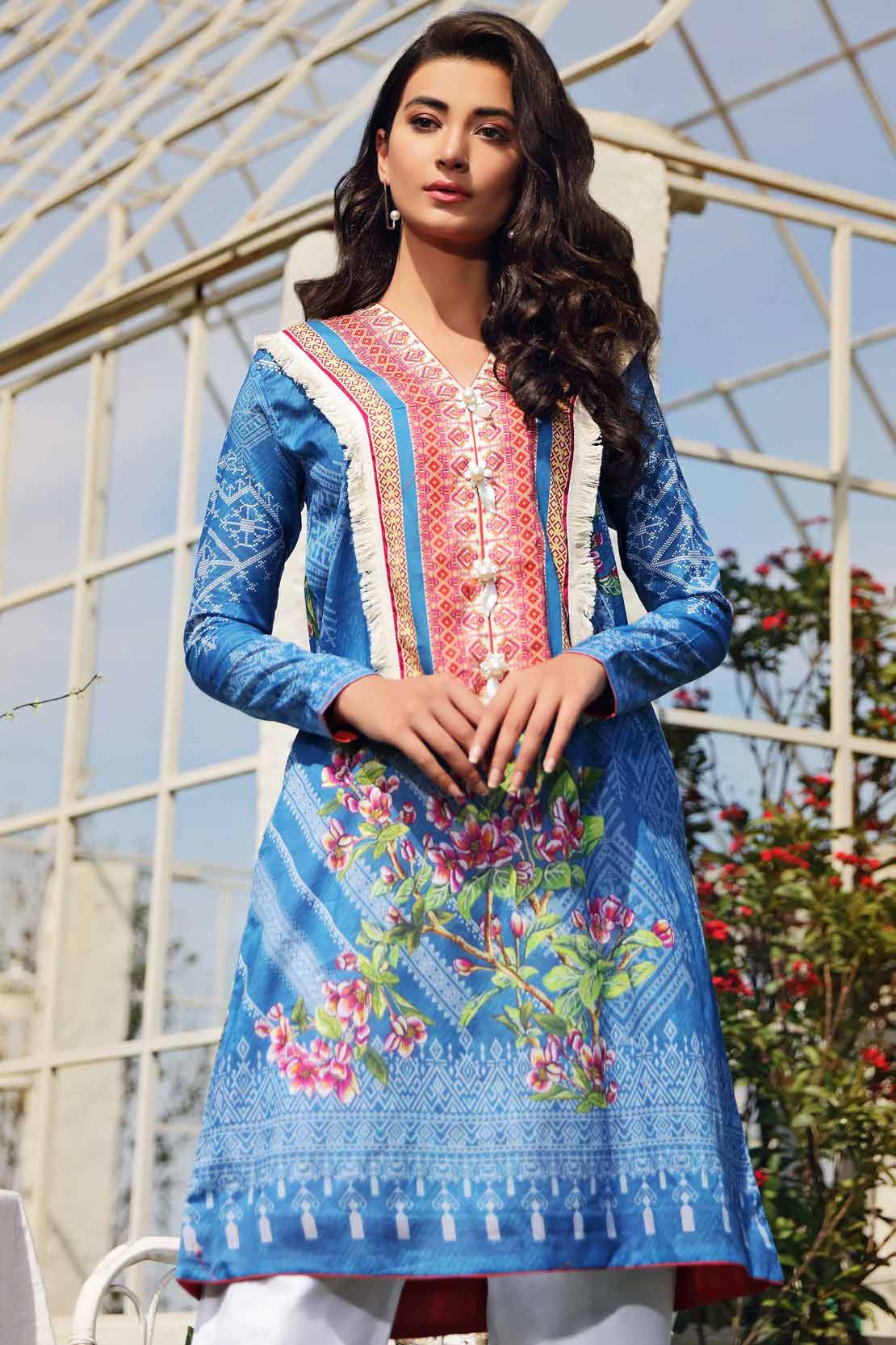 2 PCS DIGITAL PRINTED SUIT ROSE CLEMATIS