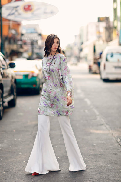 1 PIECE DIGITAL PRINTED LAWN SHIRT FLORAL STRIPE 100849